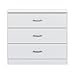 South Shore 3050033 Libra Collection 3-Drawer Dresser, Pure White with Metal Handles in Pewter Finish