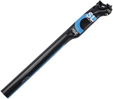 RXL SL 3K Carbon Fiber Bike SeatPost Mountain Road Bike Bicycle Seatpost Carbon MTB Seat Post 27.2/30.8/31.6350/400mm Blue (350, 27.2mm)