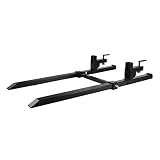 Mophorn Clamp on Pallet Forks 1500LBS 30 Inch Pallet Fork with Adjustable Stabilizer Bar Pallet Forks for Loader Skid Steer (30 Inch 1500LBS with Stabilizer Bar)