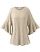 REGNA X BOHO Women's Half Ruffle & Dolman Sleeve Drop Shoulder Tunic Tops