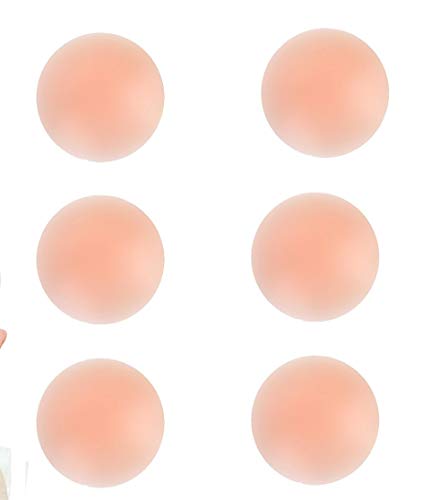 Women Undercover Silicone Breast Nipple Covers Gel Petals Pasties Round Stytle (3 Pair)