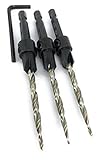 FTG USA 3 Piece Adjustable Wood Countersink Value Pack Same Size #8 (11/64") Tapered Drill Bit with Hex Wrench