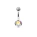 14g Double Gem Ball Belly Button Ring Grade 23 Solid Titanium 3/8