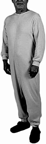Benefit Wear Adult Anti-Strip Dignity Jumpsuit with Inner Leg Zippers (Grey, XS)