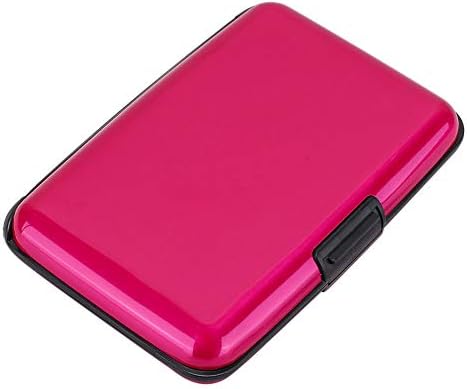 RFID Blocking Business Card Holder Card Organizer Credit Card Protector Aluminum ID Case Slim Metal Wallet for Women or Men(Pink)