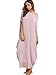 Verdusa Women's Boat Neck Batwing Sleeve Baggy Caftan Harem Oversized Maxi Dress Lavender Pink M