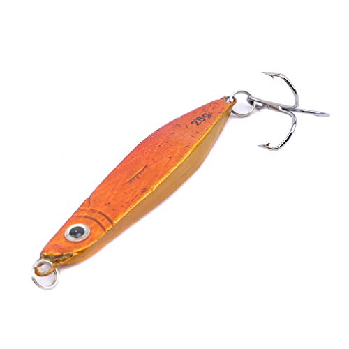 Yunzee Lead Bait Hook Hard Jigs Diving Sea Fishing Lures Popper Baits Tackle Saltwater Freshwater Lures Sinking Jigging Bait,Yellow