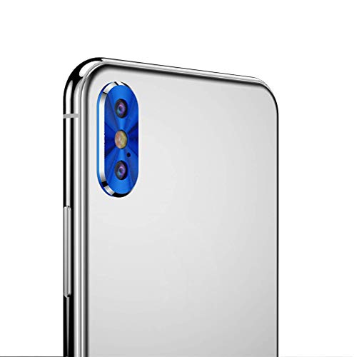 Sonmer Metal Rear Camera Lens Case Cover +Film For iPhone XS/XS Max (Blue)