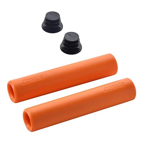 zonkie Bicycle Handlebar Grips 1 Pair, Ergonomic Structure, Wheel MTB MXB Cycling Handlebar Grips (Orange, 30 mm)