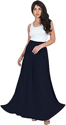 Koh Koh Petite Womens Flowy Cute Modest High Waist Floor Length