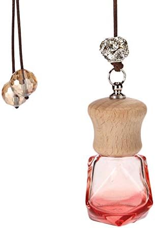 Forala Lucky Wishing Bottle Car Charm Diamond Shape Empty Perfume Glass Bottle Hanging Pendant