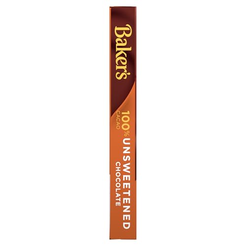 BAKER’S UNSWEETENED CHOCOLATE PREMIUM BAKING BAR WITH 100 % CACAO (4 OZ BOX)