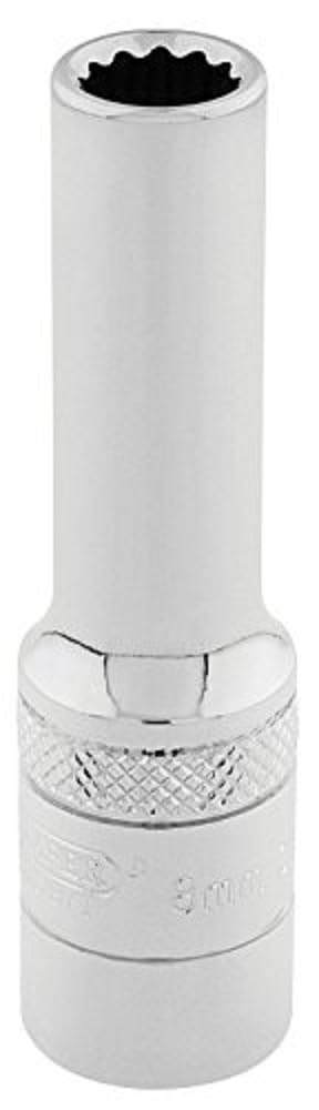 Draper 32818 Metric 3/8-Inch Square Drive Hi-Torq 12-Point Deep 8 mm Socket , Blue