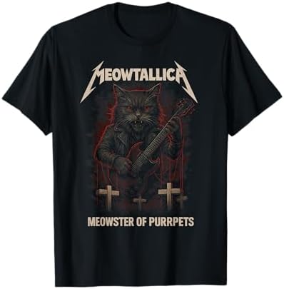 Amazon.com: Meowtallica Master Of Kittens T Shirt Funny Gift T