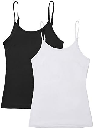 2,4 Pack Women Camisole Tanks Basic Spaghetti Strap Cami Tank Top