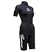 Seavenger Navigator 3mm Shorty | Short Sleeve Wetsuit for Men and Women | Surfing, Snorkeling, Scuba Diving (Scuba Black, Women's 7)