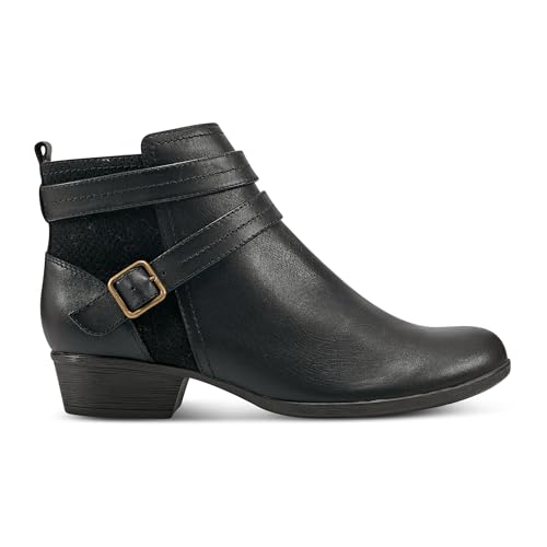 ROCKPORT WOMENS CARLY STRAP ANKLE BOOT, BLACK, 6.5 US