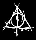 Deathly Hallows Harry Potter Decal Vinyl Sticker|Cars Trucks Vans Walls Laptop| White |5.5 x 5.5 in|LLI204