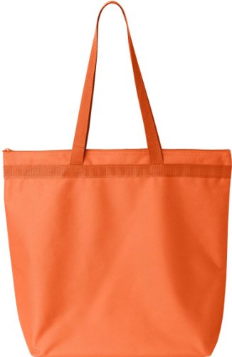 Liberty Bags Recycled Large Tote With Zipper (Orange) (One)