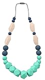 ReignDrop Baby Teething Necklace for Mom, Silicone Baby Teether Necklace for Teething Pain Relief In Babies and Toddlers, Sturdy and Stylish Chewable Necklace for Boys and Girls  (Mint,Grey,Ivory)