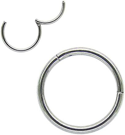 1Pair 18G Hinged Clicker Segment Septum Lip Nose Hoop Rings Helix Daith Cartilage Tragus Body Piercing Jewelry