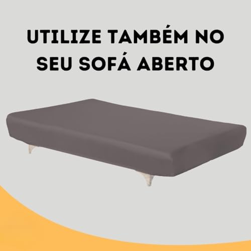 Capa De Sofá 3 Lugares Sem Apoio De Braço Fundas De Futon Elástica Em Malha Gel 1,80m a 2,00m (Cinza)