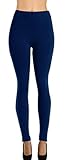 ViV Collection Women's Solid High Waisted Fleece Leggings for Fall/Winter