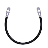 TOPDC 4 Gauge 15-Inch Battery Inverter Cables All Copper Conductor Wire with 3/8" Ring Terminals (4 AWG x 15 Inches)
