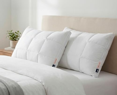 Luuna Almohada Ajustable Down Alternative, tamaño Estándar. Funda 100% algodón, Alto Confort y Relleno Ajustable. Hipoalergénica y antiácaros.