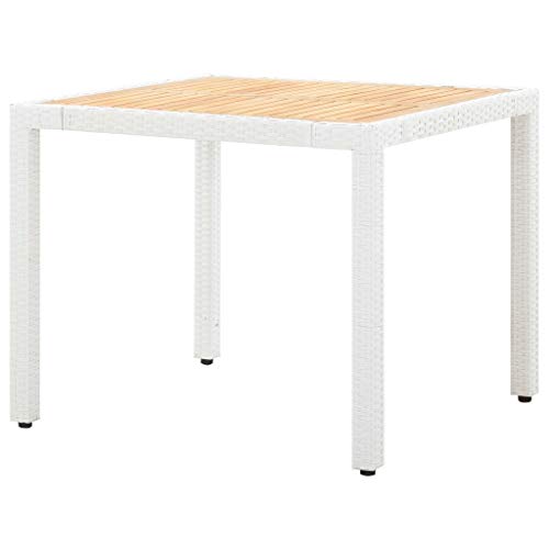 vidaXL Gartenmöbel 5-TLG. Gartengarnitur Sitzgruppe Sitzgarnitur Gartenset Gartentisch Tisch Stühle Poly Rattan Weiß… – Bild 5