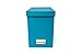 Bigso Box of Sweden John Fiberboard Label Frame Desktop File Storage Box | Document Organizer | Durable Hanging File Box with a Lid & Metal Label Window | 7.4’’ x 13’’ x 10.4’’ | Turquoise
