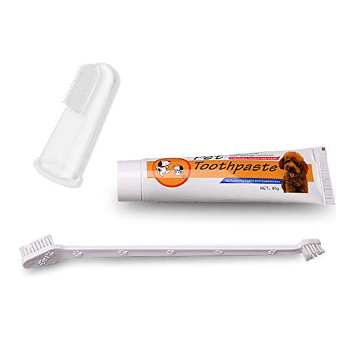 3 Pcs In 1 Brushes Soft Small Big Dog Pet Finger Toothbrush And Toothpaste Set Kit Cat Hygiene Teeth - S Brush - Thumbnail 5