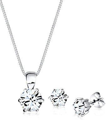 Elli Women's 925 Sterling Silver Xilion Cut Swarovski Crystals