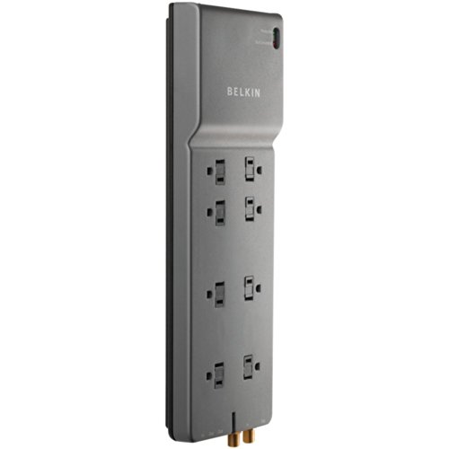 BELKIN BE108230-06 HOME/OFFICE SURGE PROTECTOR (8 OUT 1-IN/2-OUT PHONE/ETHERNET & COAXIAL PROTECT