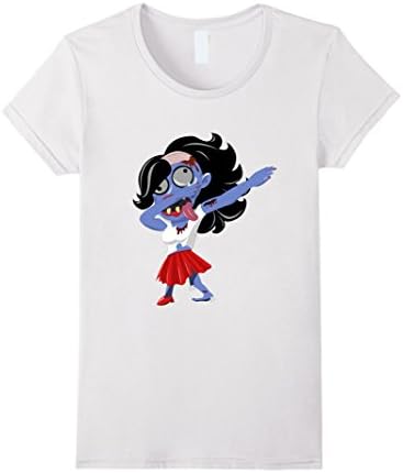 Womens Funny Dabbing Zombie Halloween T-Shirt for Men Women &amp; Kids Large White