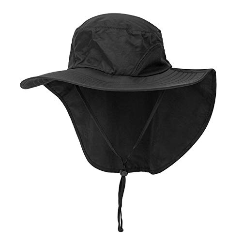 CHIC DIARY Sonnenhut Sommer UV Schutz Schirmmütze Safari Hut mit Nackenschutz Unisex Fischerhut für Outdoor Angeln…