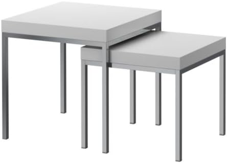 Klubbo Nest Of Tables Set Of 2 In White Amazon Co Uk Kitchen Home