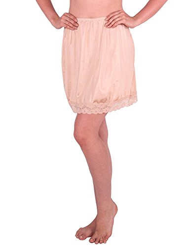 Under Moments Classic Vintage Half Slip with Lace Details 18" (Nude-XL)