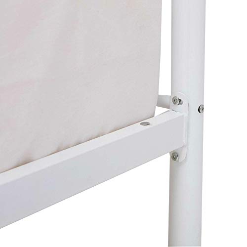 White MetÐ°l Twin Over Twin Bunk Beds Frame Kids Teens Ladder Loft Bedroom Furniture Dorm