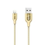 Anker PowerLine+ Lightning Cable (3ft) Durable and Fast Charging Cable [Double Braided Nylon] for iPhone, iPad and More(Golden)