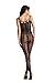 Beluring Womens Sheer Open Crotch Striped Fishnet Full Bodystocking