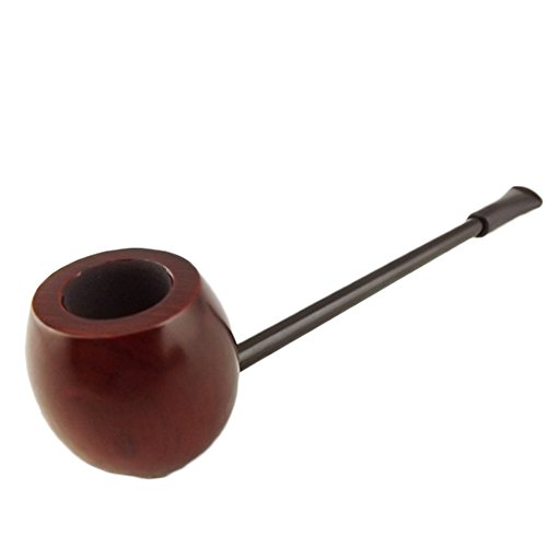 Home-organizer Tech Wooden Smoking Pipe Tobacco Pipe with Pipe Accessories True Man's Essential Fashion Decoration Choice (Round Bottom)