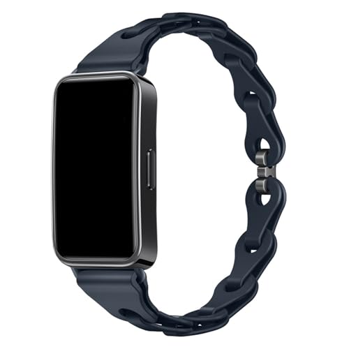 TENYELE Trendy Silicone Watch Straps Decorative Chain Link Designed Breathable Wristband For Band 8/9/10 Bracelets Repair Watch Band