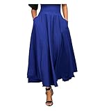 NREALY New Women's High Waist Pleated A Line Long