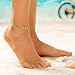 Aukmla Turquoise Beaded Anklet Beach Ankle Bracelet Foot Chain Barefoot Sandal Adjustable for Women and Girls