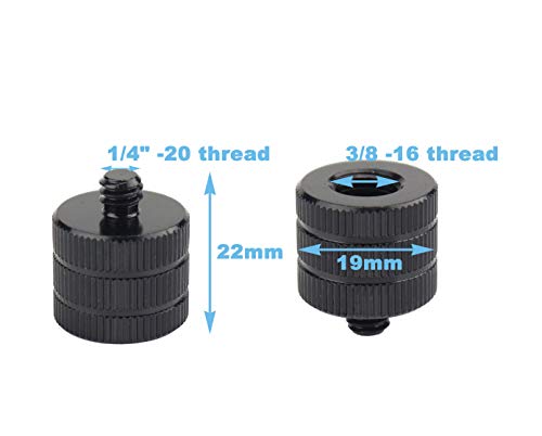 Premium Mic Thread Screw Adapter 1/4" Male to 3/8" Male and 1/4" Male to 3/8" Female Microphone to Tripod Adapter Microphone Screw Converter Adapter,６ Pack - Thumbnail 2