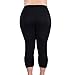 Zerdocean Women's Plus Size Modal Capri Leggings with Lace Trim Black (lace 2) 3X
