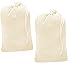 PACK of 2, 100% Cotton Extra-Large Laundry Bag 24 Inches by 36 Inches in Natural Color by Linen Clubs - Lightweight and Durable, gives you a long-term solution to your laundry carrying needs