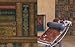 Wallpaper Designer Library Bookshelves Brown Green Red Gold & Black Blue