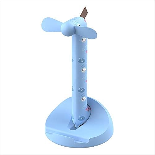 Handheld electric fan, Silent Desktop Large Wind Portable Phone Holder Mini USB Charging And Output (Color : Blue)